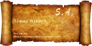 Simay Albert névjegykártya