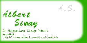 albert simay business card
